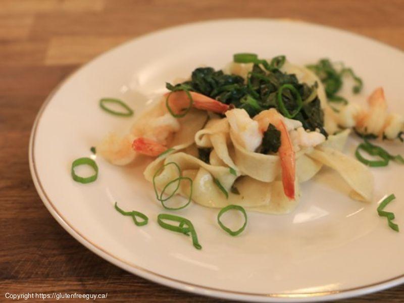 Lemon and Spinach Pasta with Shrimp